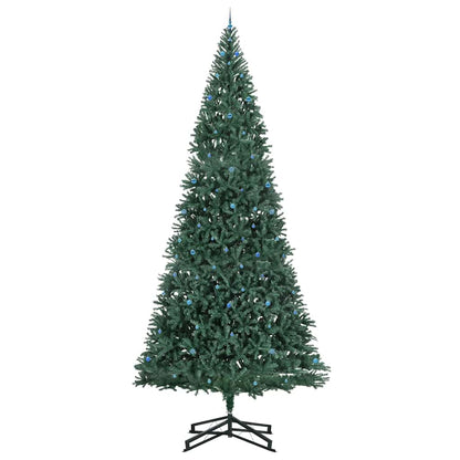 Künstlicher vorbeleuchteter Weihnachtsbaum mit Kugelset Grün