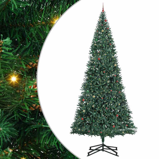 Künstlicher vorbeleuchteter Weihnachtsbaum mit Kugelset Grün