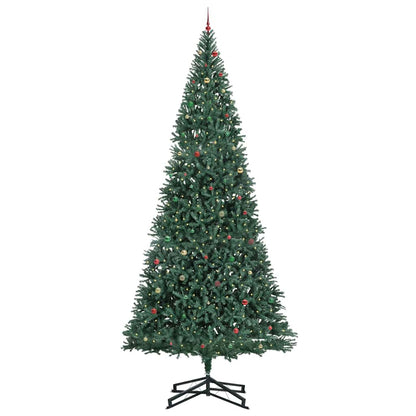 Künstlicher vorbeleuchteter Weihnachtsbaum mit Kugelset Grün