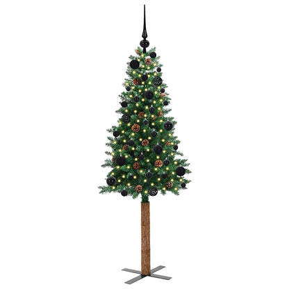 Schlanker Weihnachtsbaum mit 150 LEDs mit Ständer Grün 150 cm