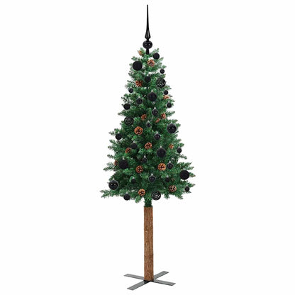 Schlanker Weihnachtsbaum mit 150 LEDs mit Ständer Grün 150 cm