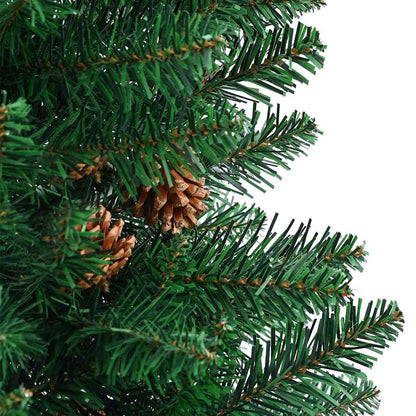 Schlanker Weihnachtsbaum mit 150 LEDs mit Ständer Grün 150 cm