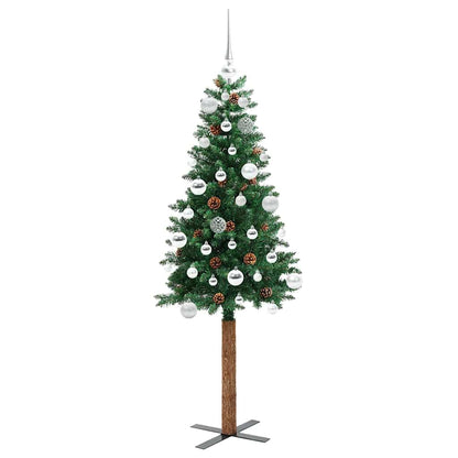 Schlanker Weihnachtsbaum mit 150 LEDs mit Ständer Grün 150 cm