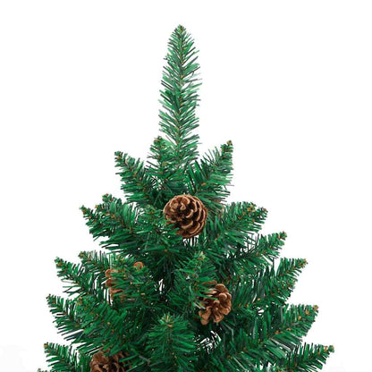 Schlanker Weihnachtsbaum mit 300 LEDs mit Ständer Grün 180 cm