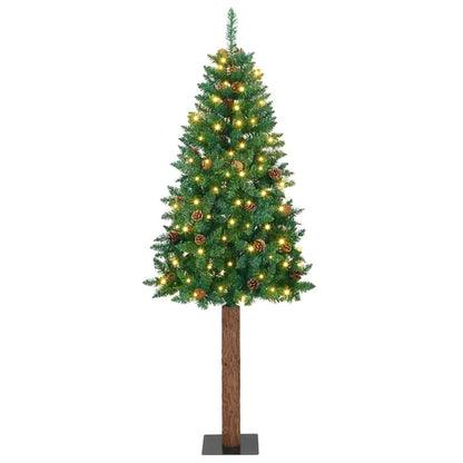 Schlanker Weihnachtsbaum mit 300 LEDs mit Ständer Grün 180 cm