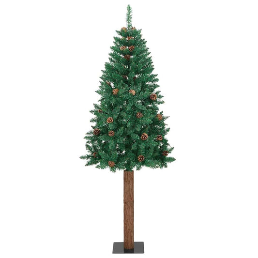 Schlanker Weihnachtsbaum mit 300 LEDs mit Ständer Grün 180 cm