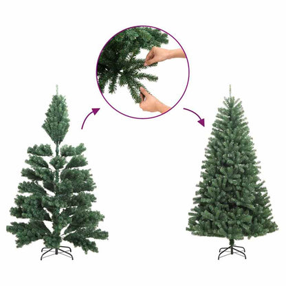 Schlanker Weihnachtsbaum mit 300 LEDs mit Ständer Grün 180 cm
