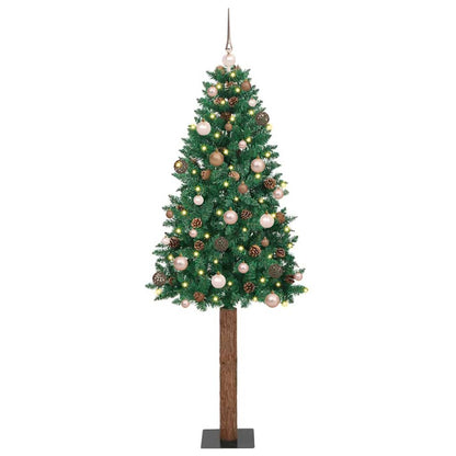 Schlanker Weihnachtsbaum mit 300 LEDs mit Ständer Grün 180 cm