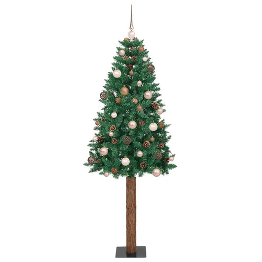 Schlanker Weihnachtsbaum mit 300 LEDs mit Ständer Grün 180 cm