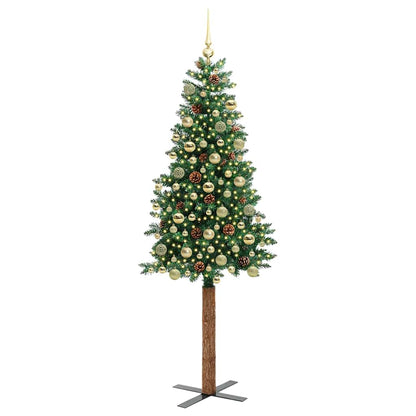 Schlanker Weihnachtsbaum mit 300 LEDs mit Ständer Grün 180 cm
