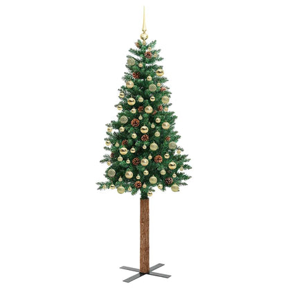 Schlanker Weihnachtsbaum mit 300 LEDs mit Ständer Grün 180 cm