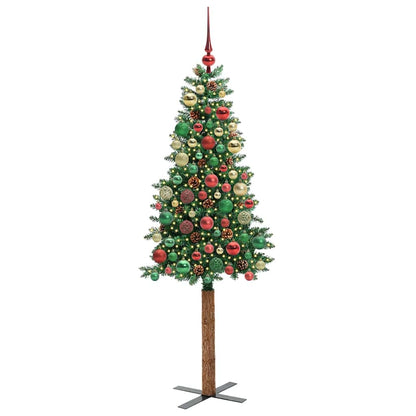 Schlanker Weihnachtsbaum mit 300 LEDs mit Ständer Grün 180 cm