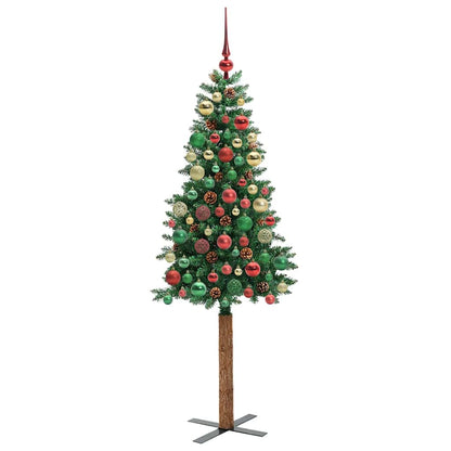 Schlanker Weihnachtsbaum mit 300 LEDs mit Ständer Grün 180 cm