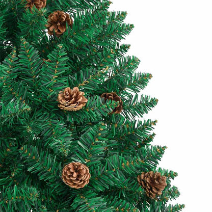 Schlanker Weihnachtsbaum mit 300 LEDs mit Ständer Grün 210 cm