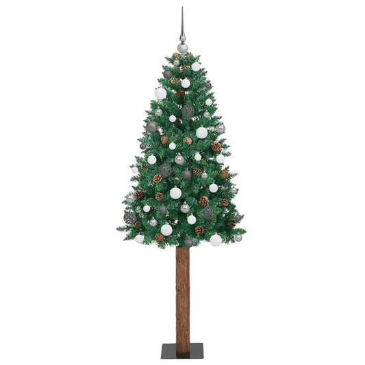 Schlanker Weihnachtsbaum mit 300 LEDs mit Ständer Grün 210 cm