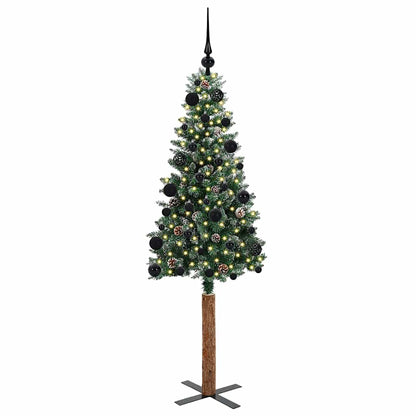 Schlanker Weihnachtsbaum mit 150 LEDs Grün und Weiß 150 cm