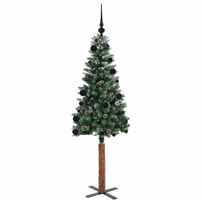 Schlanker Weihnachtsbaum mit 150 LEDs Grün und Weiß 150 cm