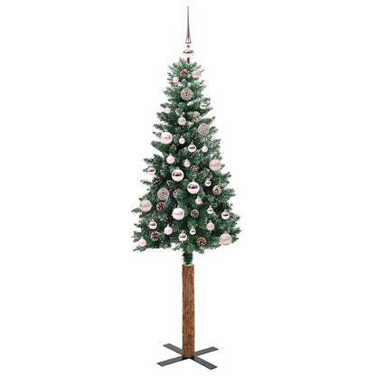 Schlanker Weihnachtsbaum mit 150 LEDs Grün und Weiß 150 cm