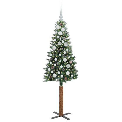 Schlanker Weihnachtsbaum mit 150 LEDs Grün und Weiß 150 cm