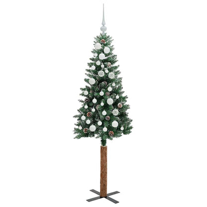 Schlanker Weihnachtsbaum mit 150 LEDs Grün und Weiß 150 cm