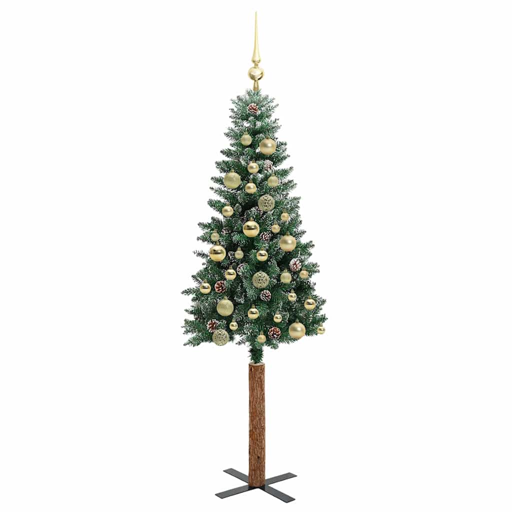 Schlanker Weihnachtsbaum mit 150 LEDs Grün und Weiß 150 cm