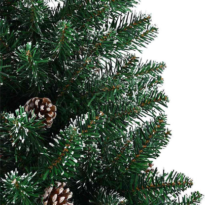 Schlanker Weihnachtsbaum mit 150 LEDs Grün und Weiß 150 cm