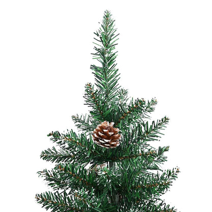 Schlanker Weihnachtsbaum mit 150 LEDs Grün und Weiß 150 cm