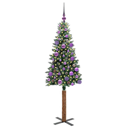Schlanker Weihnachtsbaum mit 150 LEDs Grün und Weiß 150 cm