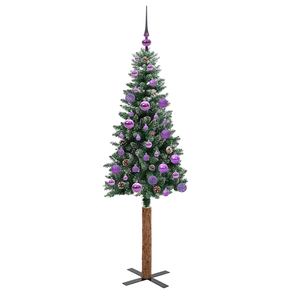 Schlanker Weihnachtsbaum mit 150 LEDs Grün und Weiß 150 cm
