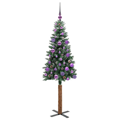 Schlanker Weihnachtsbaum mit 150 LEDs Grün und Weiß 150 cm
