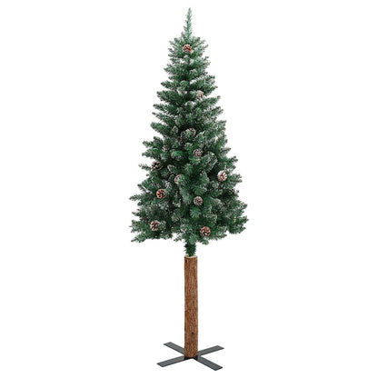 Schlanker Weihnachtsbaum mit 150 LEDs Grün und Weiß 150 cm