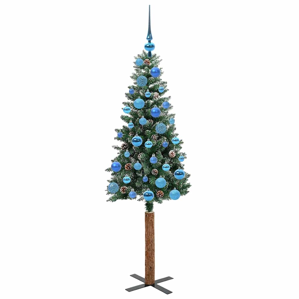 Schlanker Weihnachtsbaum mit 150 LEDs Grün und Weiß 150 cm