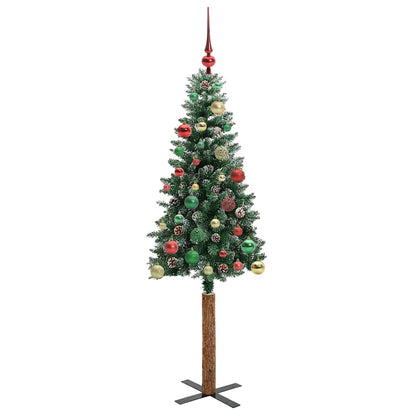 Schlanker Weihnachtsbaum mit 150 LEDs Grün und Weiß 150 cm