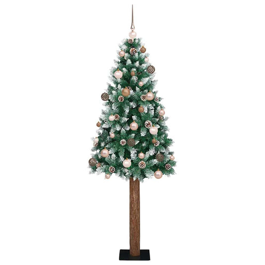 Schlanker Weihnachtsbaum mit 300 LEDs Grün und Weiß 180 cm