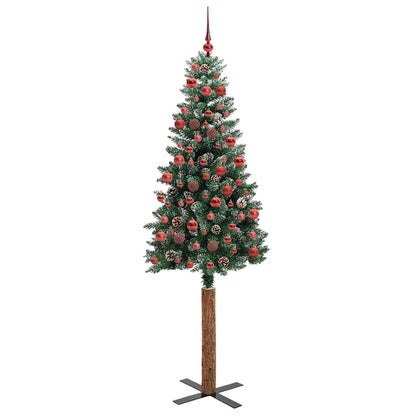 Schlanker Weihnachtsbaum mit 300 LEDs Grün und Weiß 180 cm