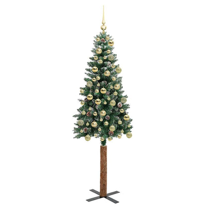 Schlanker Weihnachtsbaum mit 300 LEDs Grün und Weiß 180 cm