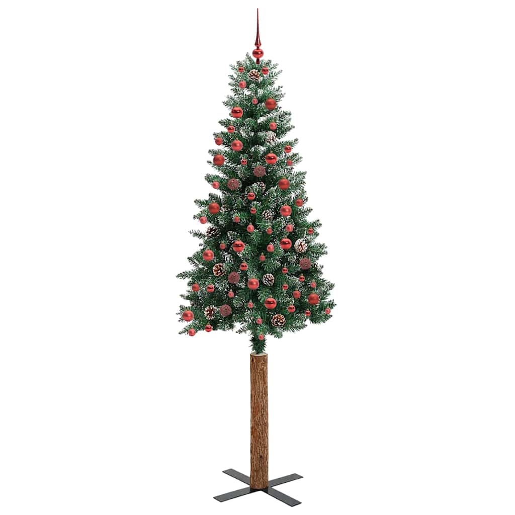 Schlanker Weihnachtsbaum mit 300 LEDs Grün und Weiß 210 cm