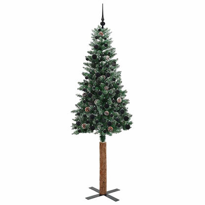 Schlanker Weihnachtsbaum mit 300 LEDs Grün und Weiß 210 cm