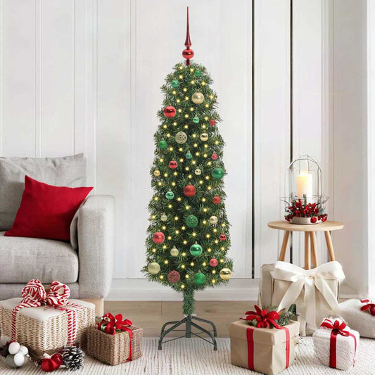 Künstlicher Weihnachtsbaum mit 150 LEDs mit Ständer Grün 150 cm