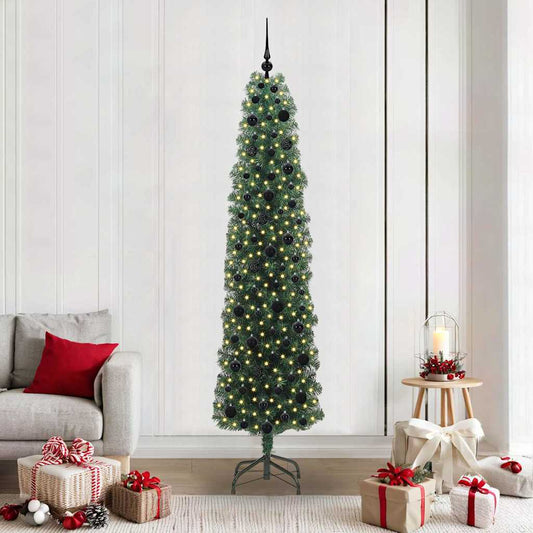 Künstlicher Weihnachtsbaum mit 300 LEDs mit Ständer Grün 210 cm