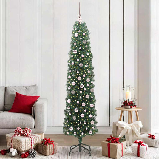 Künstlicher Weihnachtsbaum mit 300 LEDs mit Ständer Grün 210 cm