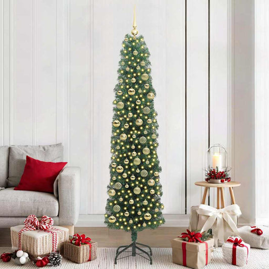 Künstlicher Weihnachtsbaum mit 300 LEDs mit Ständer Grün 210 cm