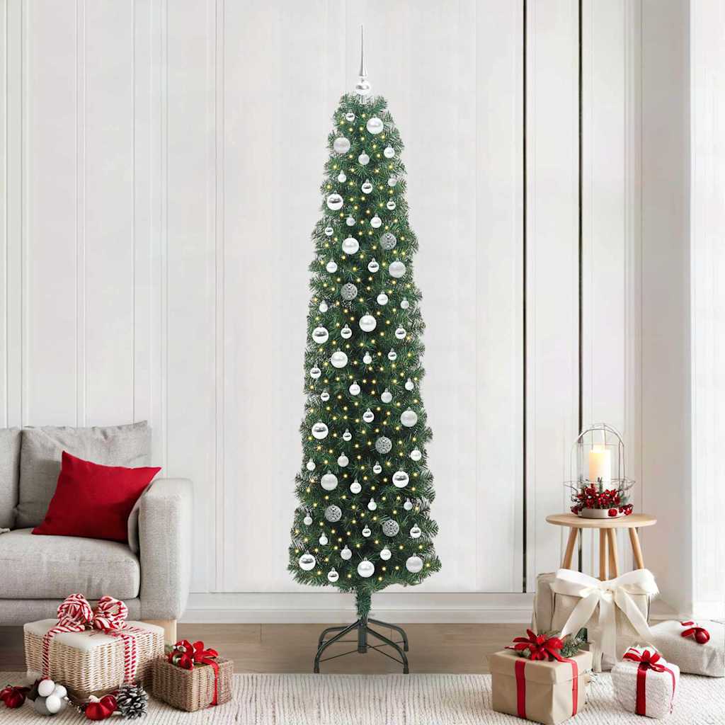 Künstlicher Weihnachtsbaum mit 300 LEDs mit Ständer Grün 210 cm