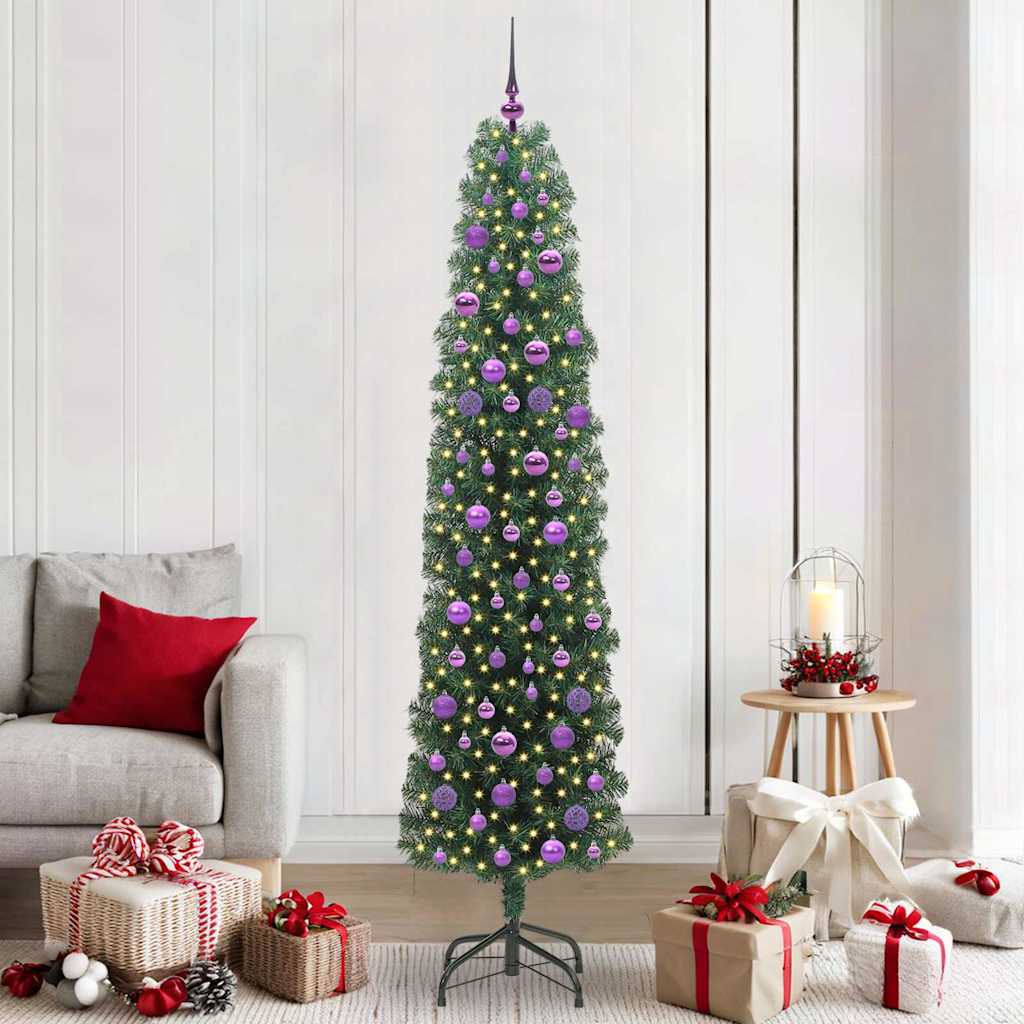 Künstlicher Weihnachtsbaum mit 300 LEDs mit Ständer Grün 210 cm