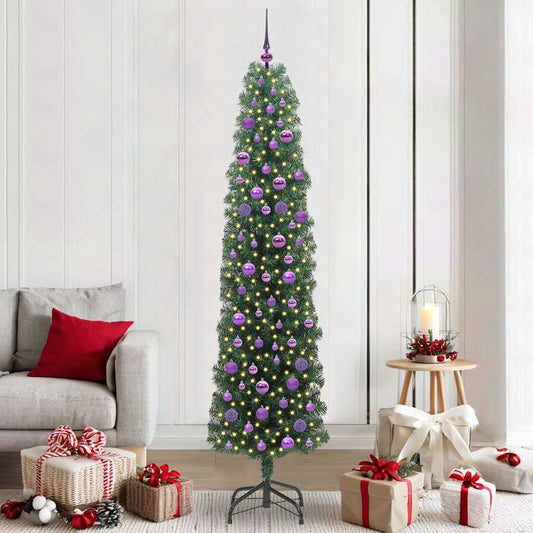 Künstlicher Weihnachtsbaum mit 300 LEDs mit Ständer Grün 210 cm