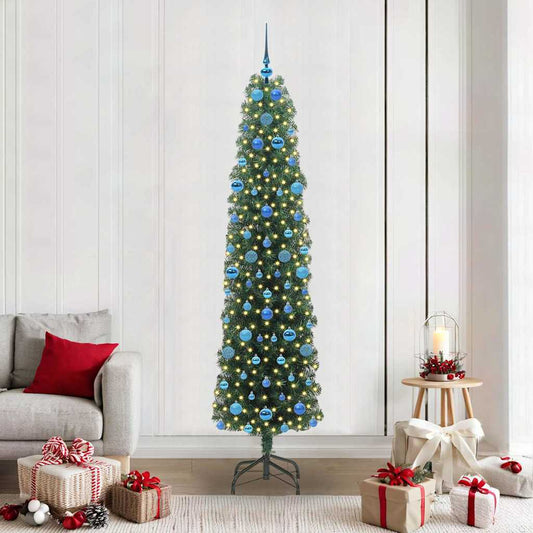 Künstlicher Weihnachtsbaum mit 300 LEDs mit Ständer Grün 210 cm