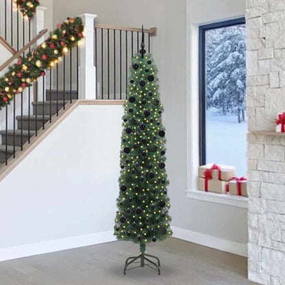 Künstlicher Weihnachtsbaum mit 300 LEDs mit Ständer Grün 240 cm