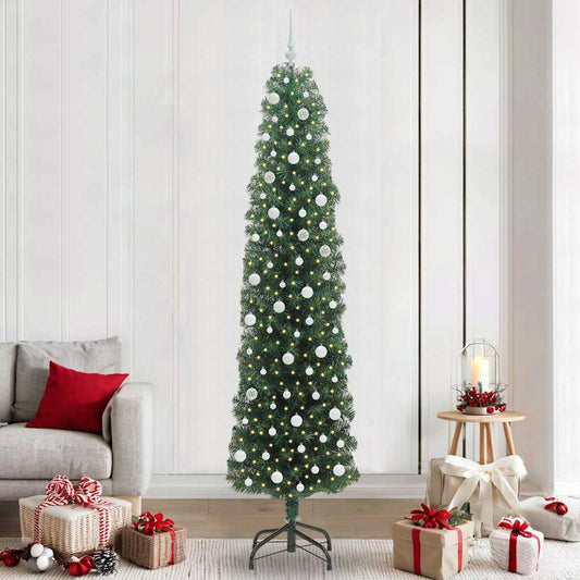 Künstlicher Weihnachtsbaum mit 300 LEDs mit Ständer Grün 240 cm
