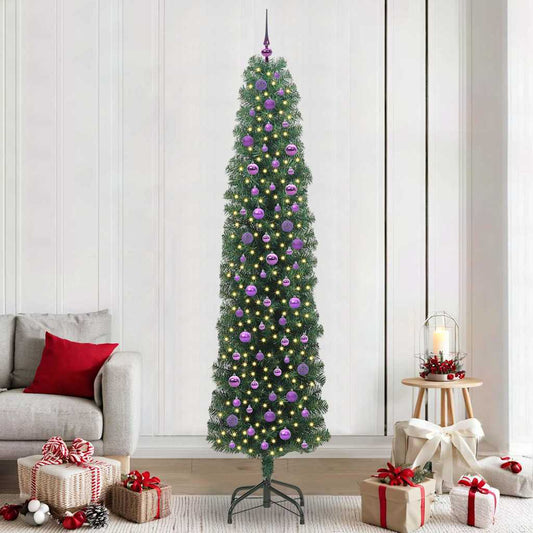 Künstlicher Weihnachtsbaum mit 300 LEDs mit Ständer Grün 240 cm