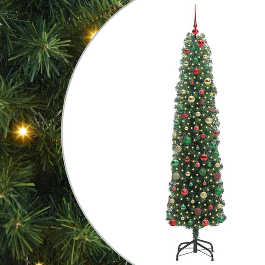 Künstlicher Weihnachtsbaum mit 300 LEDs mit Ständer Grün 240 cm